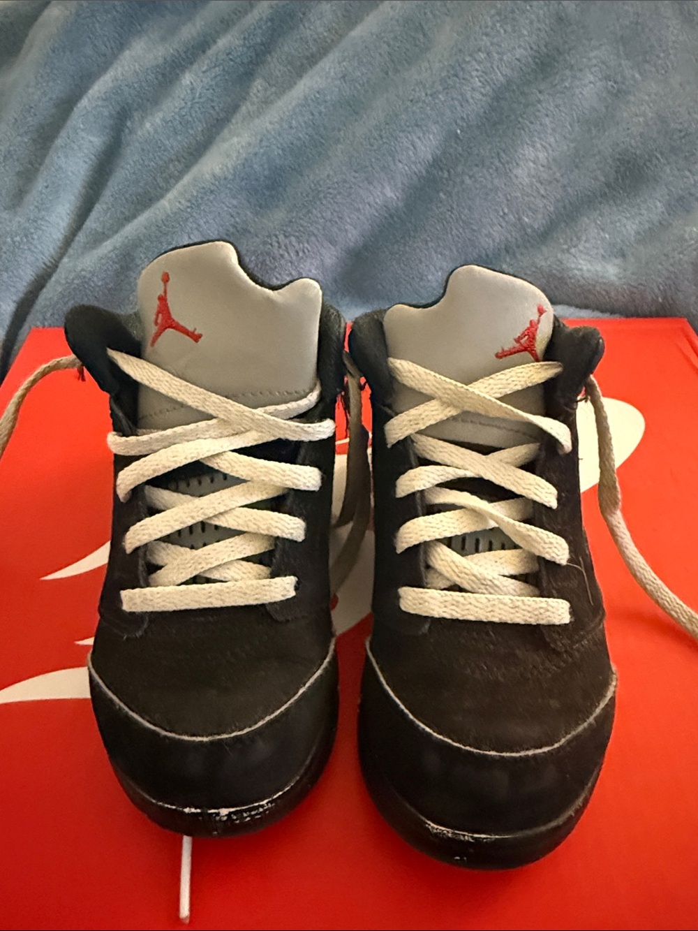 Jordan Kids Black and Gray Sneakers with Red Jumpman
